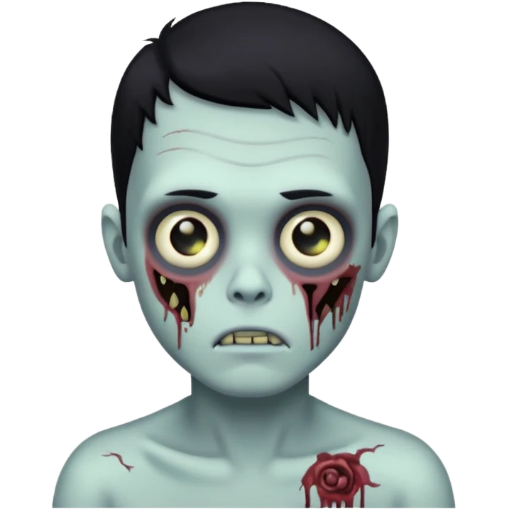 zombie boy black hair emoji