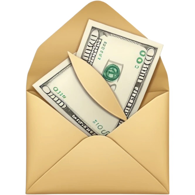 Salary enclosed in an envelope emoji