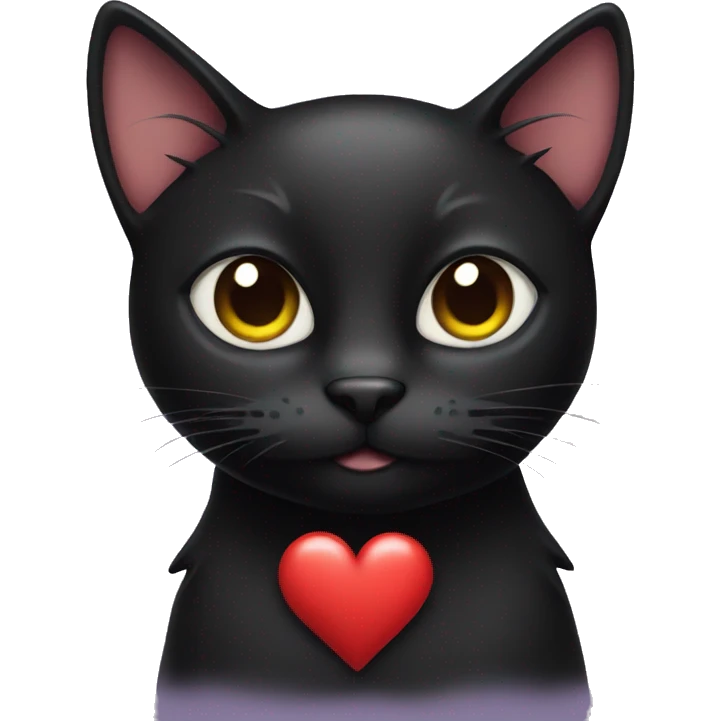 Black cat with heart  emoji