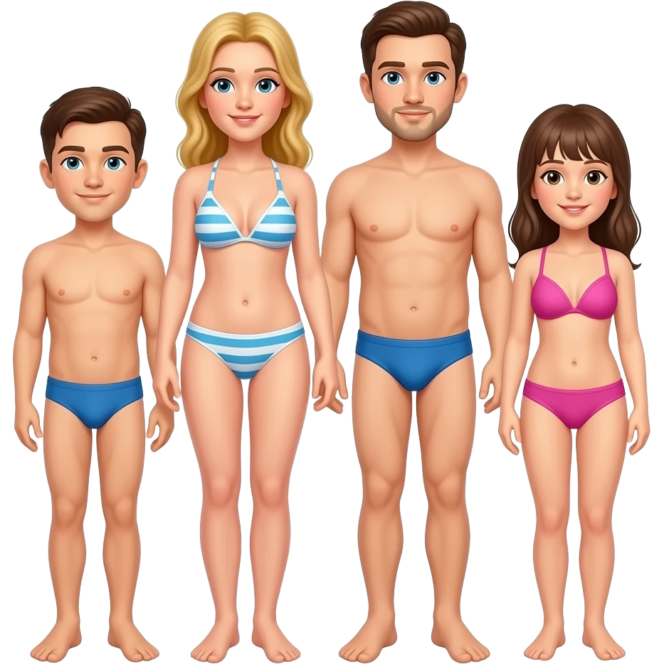 Familia nudista emoji