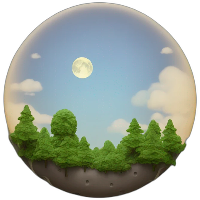 cheese moon over forest emoji