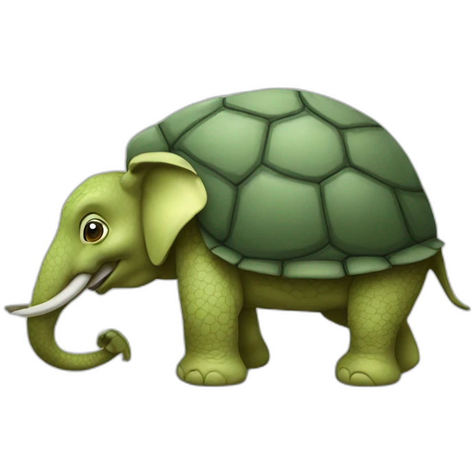 tortue sur un éléphant emoji