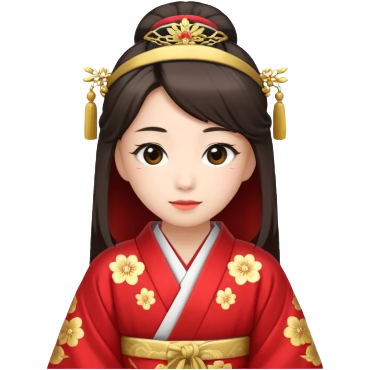 Japanese Princess with in red ceremonial robe kimono emoji