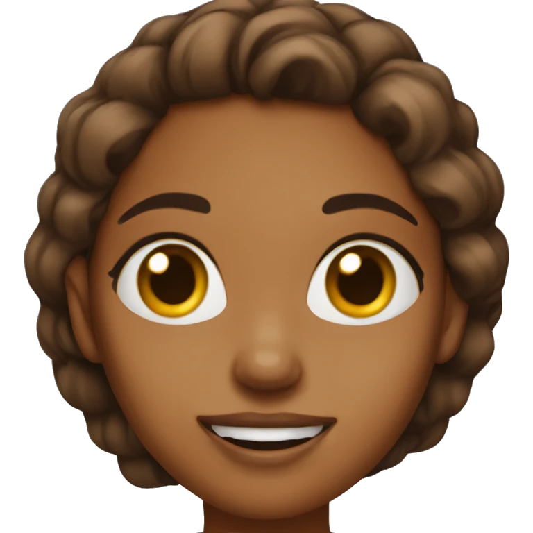Brown girl with omg face emoji