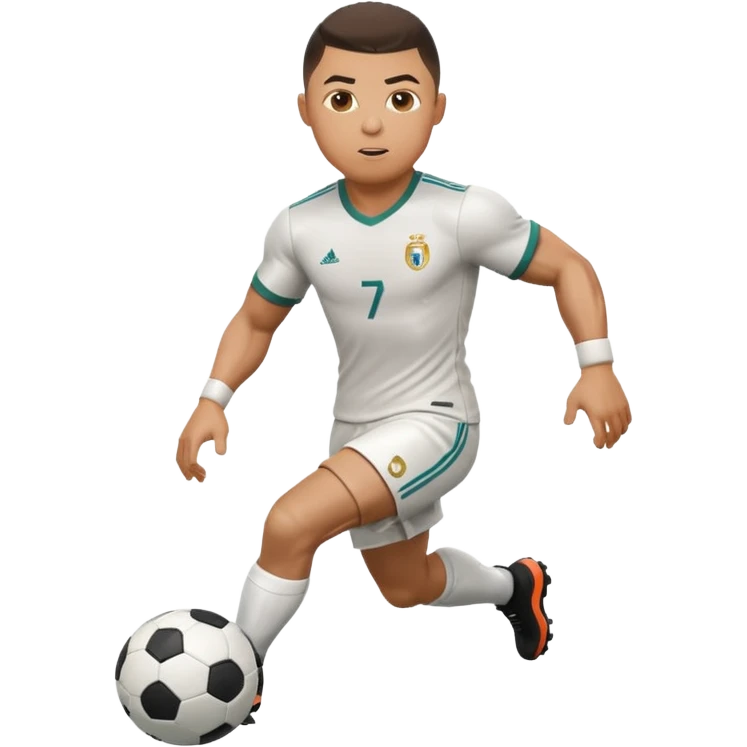 Ronaldo dribbling with a football emoji