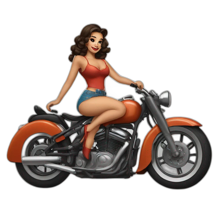 pinup brune moto emoji