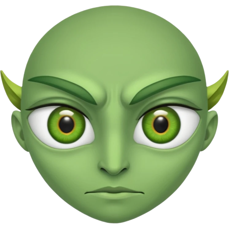 close up looking into the green eye of a greenhawk emoji