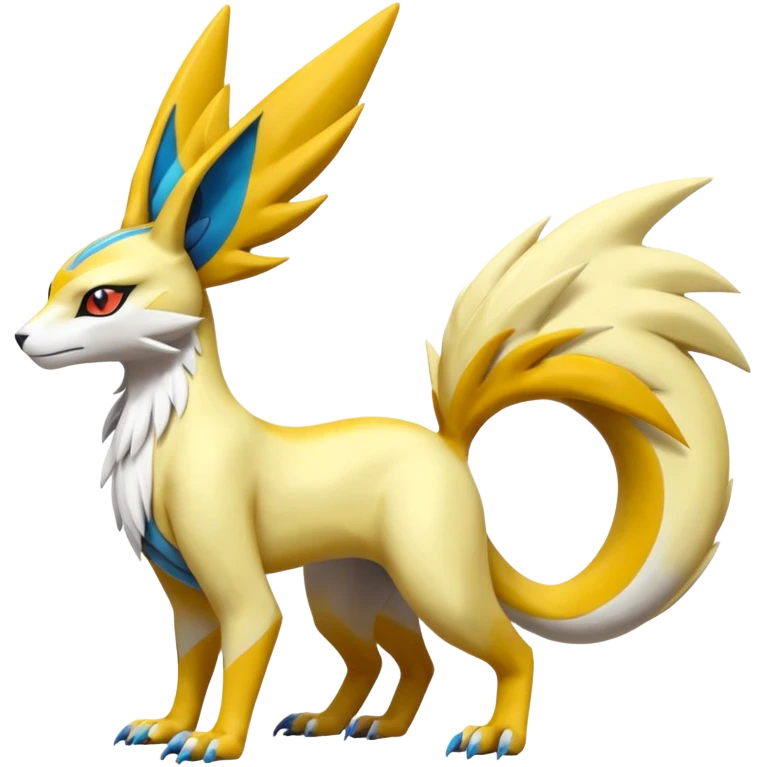 Latias-Vernid-Lombax-Koraidon-Renamon-Zeraora-Bastet-Fakémon-hybrid-fusion-creature, full body emoji