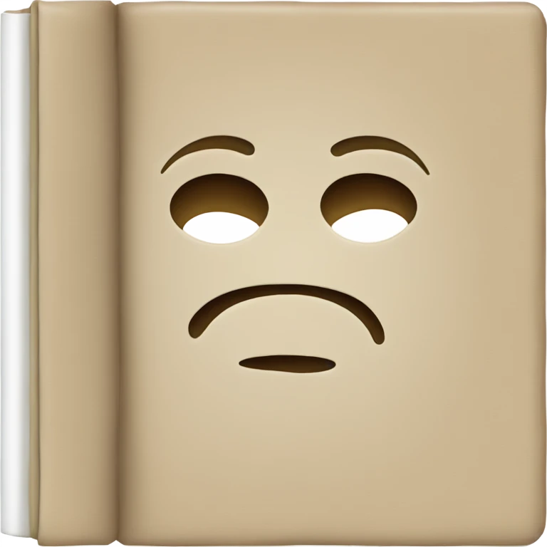book with beige cover, white pages  emoji