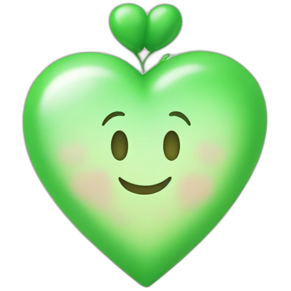 Coeur vert pastel avec une etoile emoji