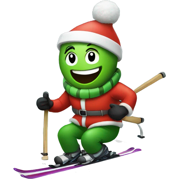 Christmas tree skiing emoji