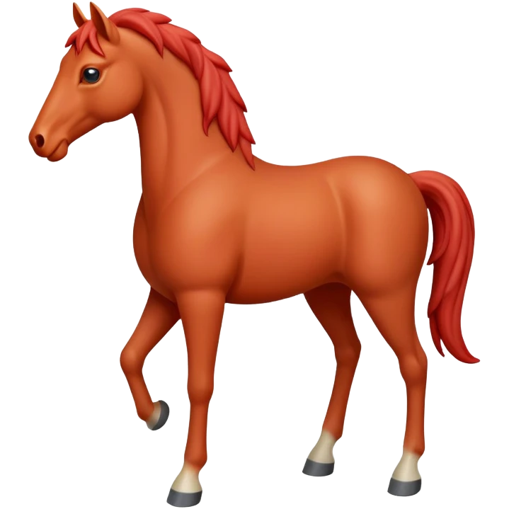 three-legged red horse claymorphism  emoji