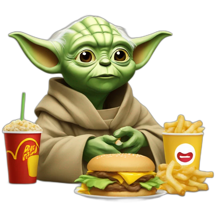 Yoda qui mange mcdo emoji