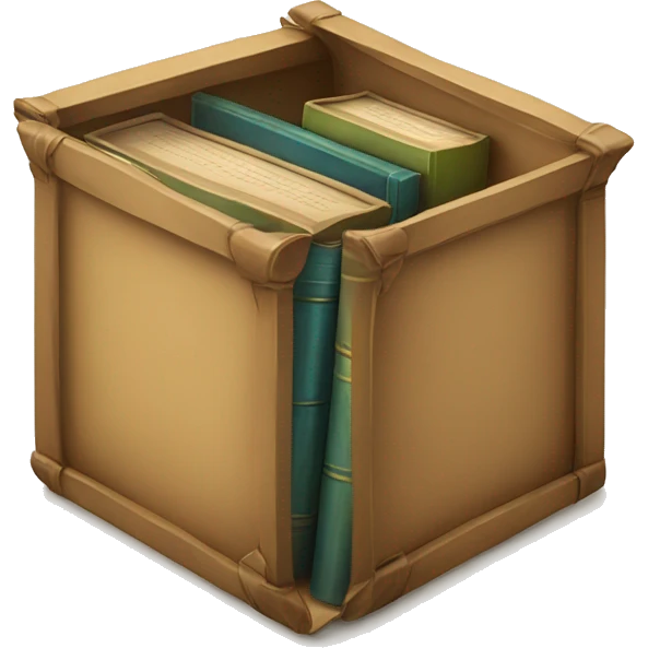 open box with old books inside  emoji