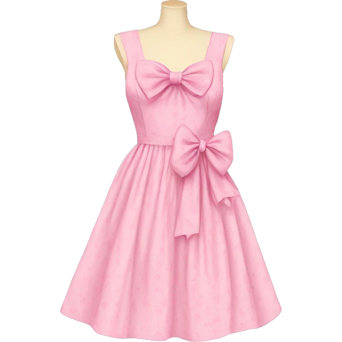 Pink bow Vintage dress  emoji