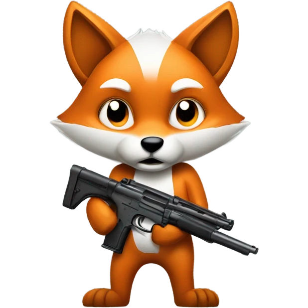 Fox with gun emoji