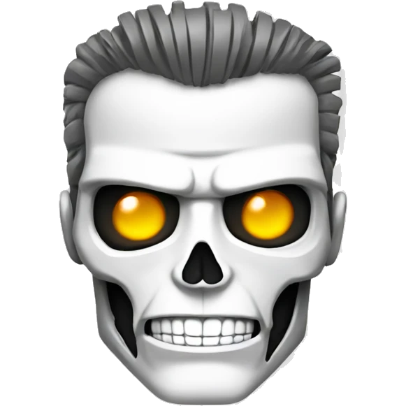 terminator head smile, white background emoji