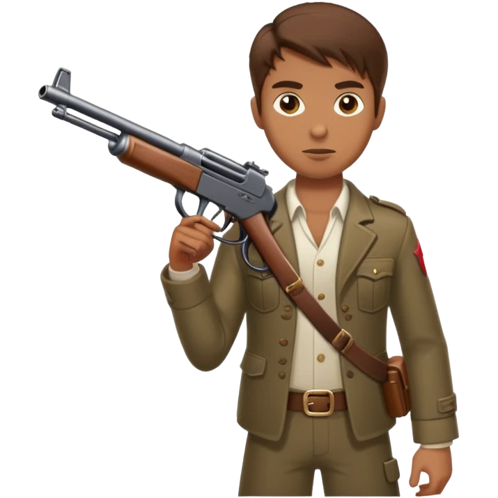 6.5 man with brown hair shooting a Tommy gun emoji