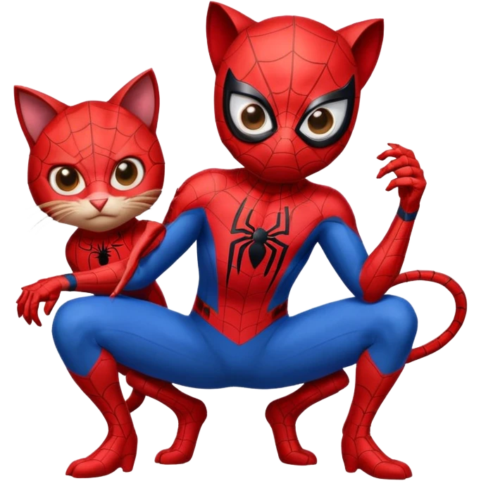 Spider man with a spider cat emoji