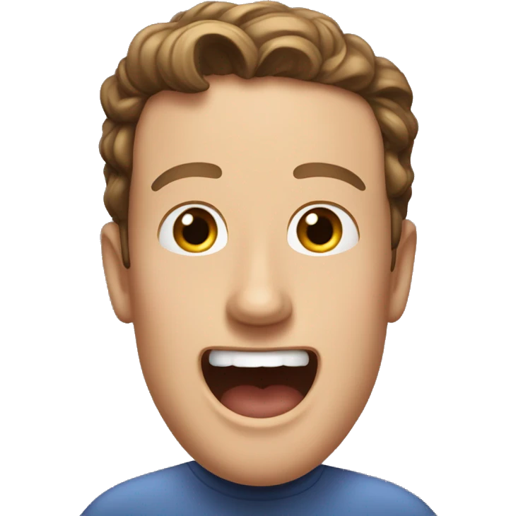 Make an emoji of Mark Zuckerburg with a very excited face emoji