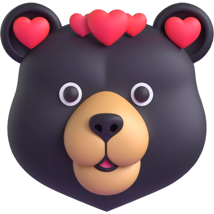 bear head with hearts around it emoji