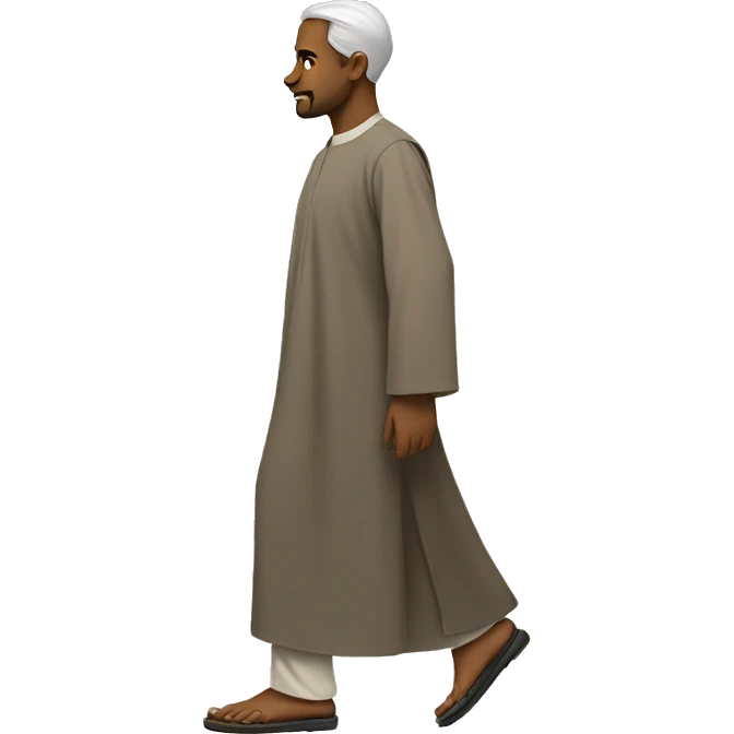 sideview of a man in a thobe walking. emoji
