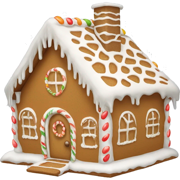 Frosted light brown gingerbread house emoji