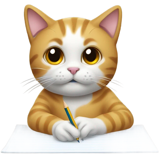 Cat writing with a pencil  emoji