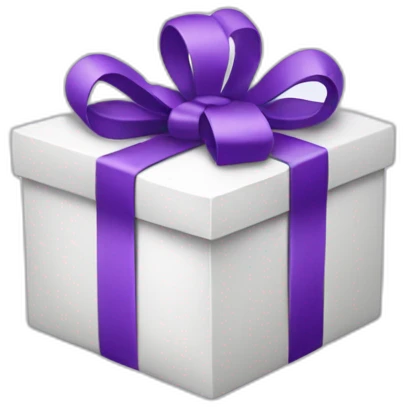 white present with purple emoji
