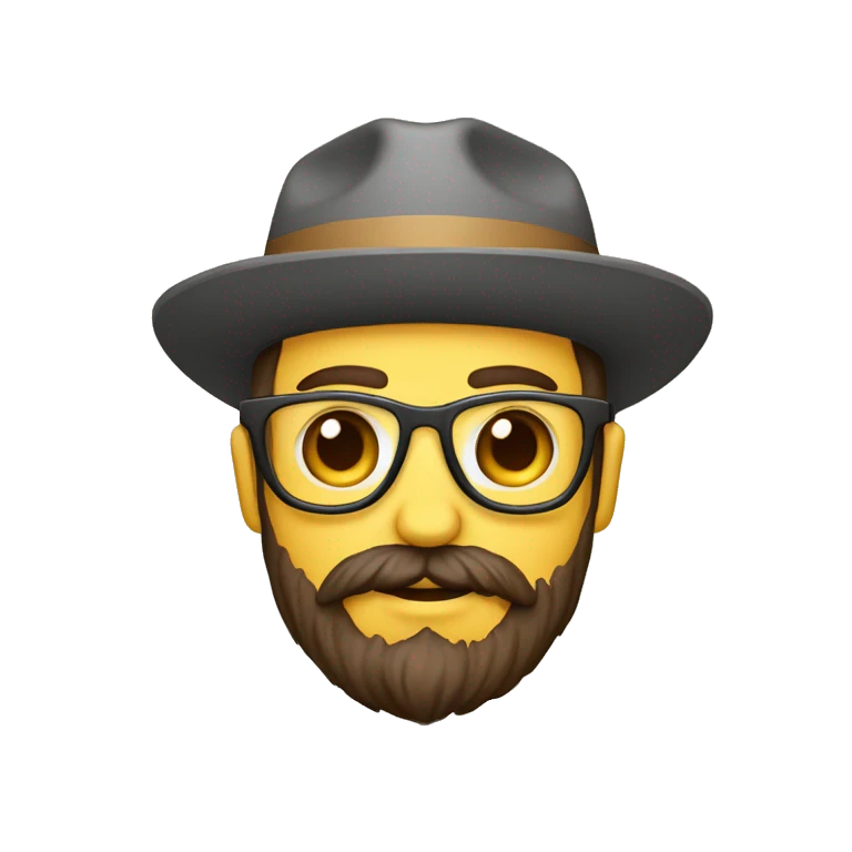leñador barbudo con anteojos hipster emoji