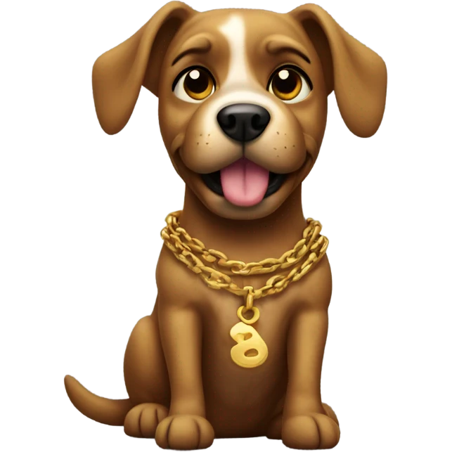 scrappy dog with a gold necklace  emoji