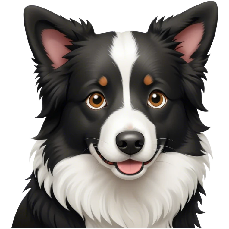 Mostly black border collie emoji