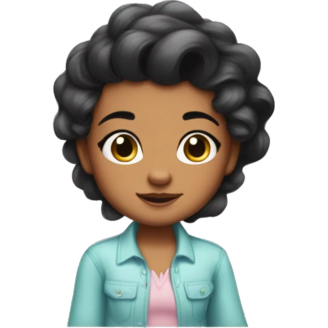 ariel mix baby boss, body and hair like ariel, face like baby boss emoji