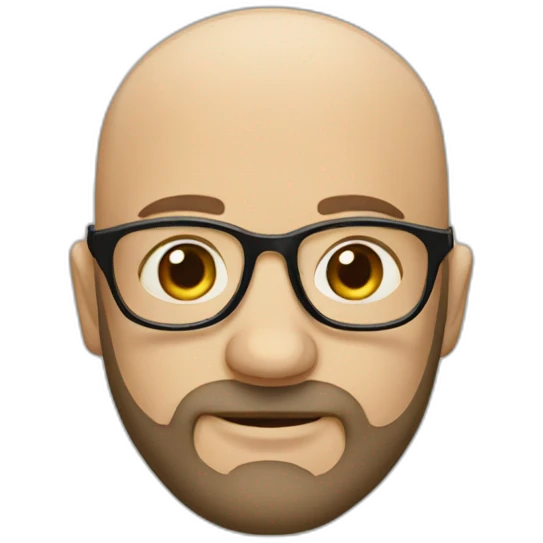 Bearded man with baldness and glasses  emoji