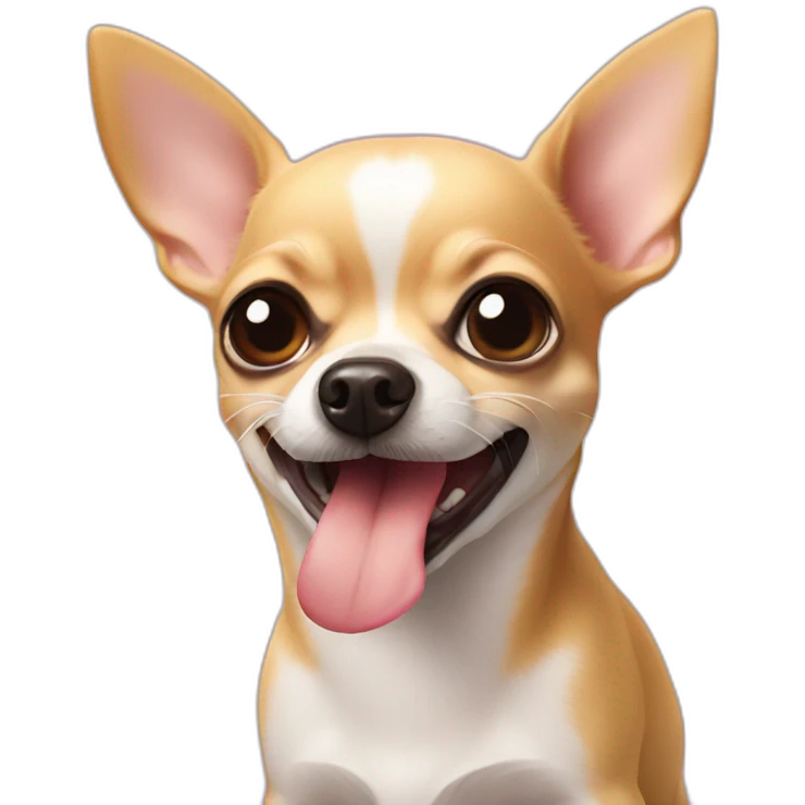 face of chihuahua with tongue out emoji