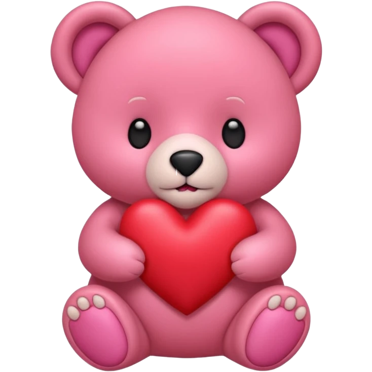 Osito rosa sosteniendo un corazón  emoji