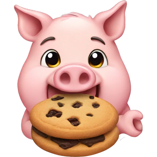 pig eating a cookie emoji