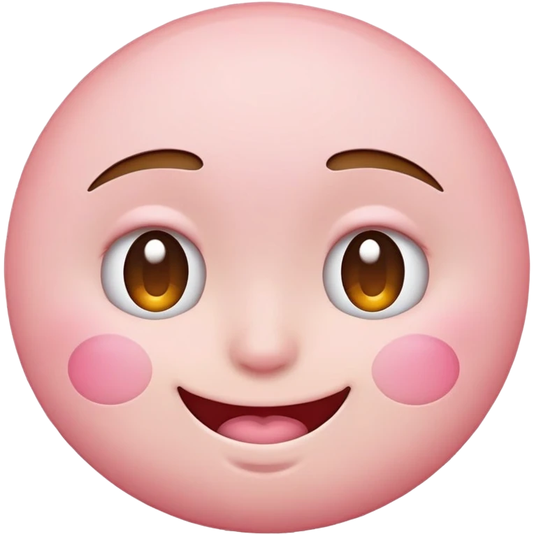 Light pink emoji with squinting eyes happy with lil circle blush cheeks emoji