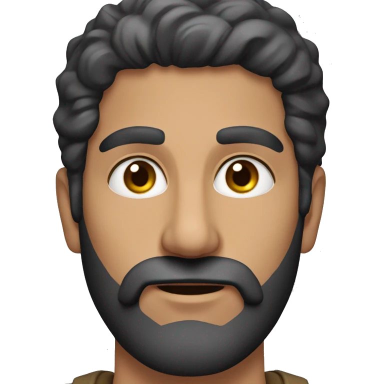 Middle eastern man with dark beard and hazel eyes emoji