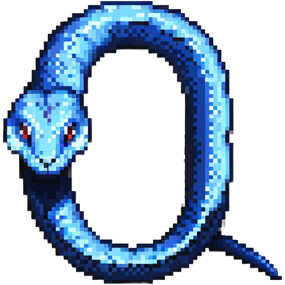 Python logo with a single blue snake in the shape of the letter P emoji