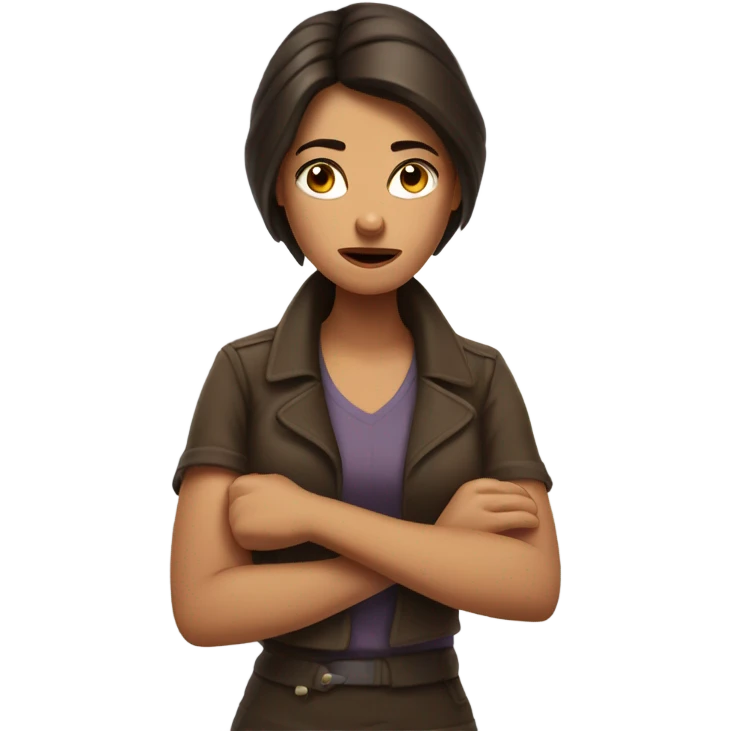 Brunette woman with give me a break expression  emoji