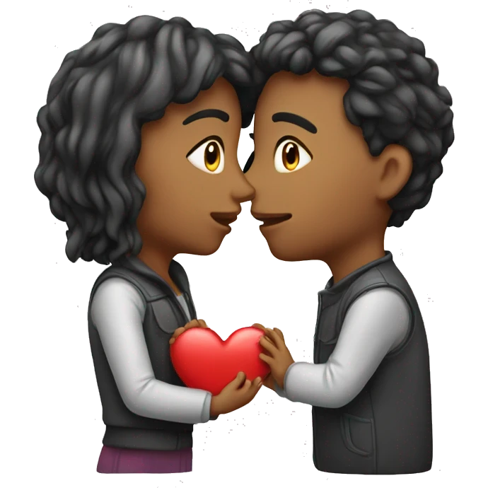 Kissing couple in heart  emoji