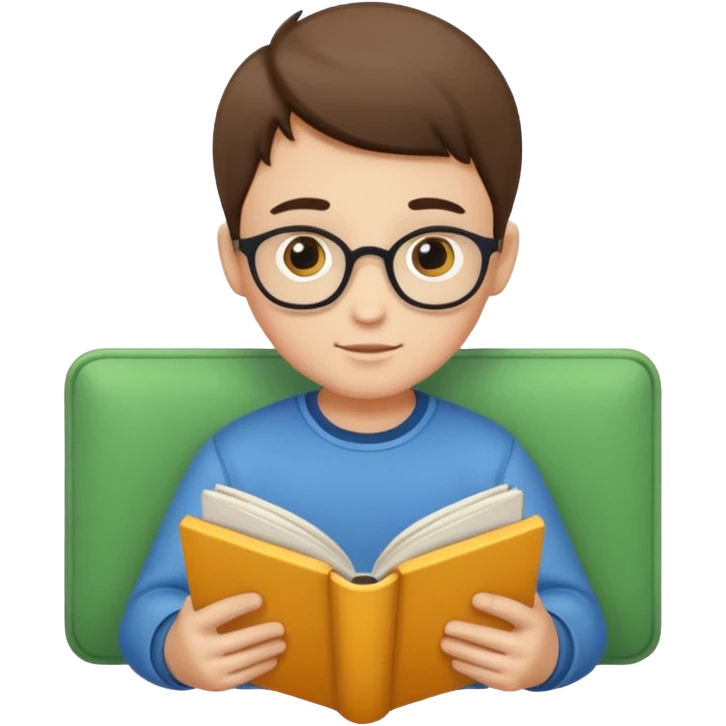 A boy reading book emoji