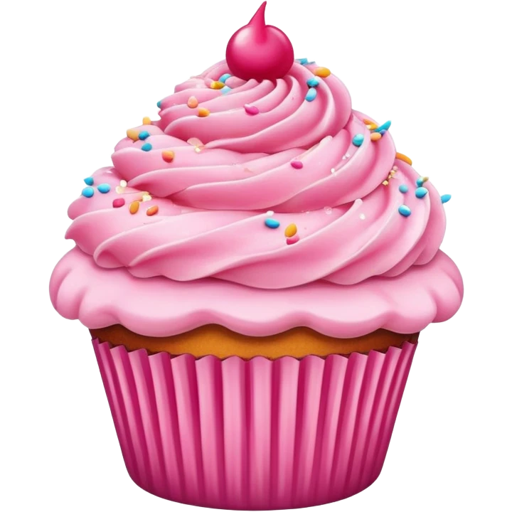 Cupcake with pink icing emoji