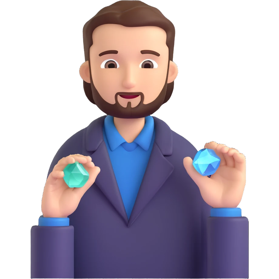 chiropractor with healing crystal minerals emoji