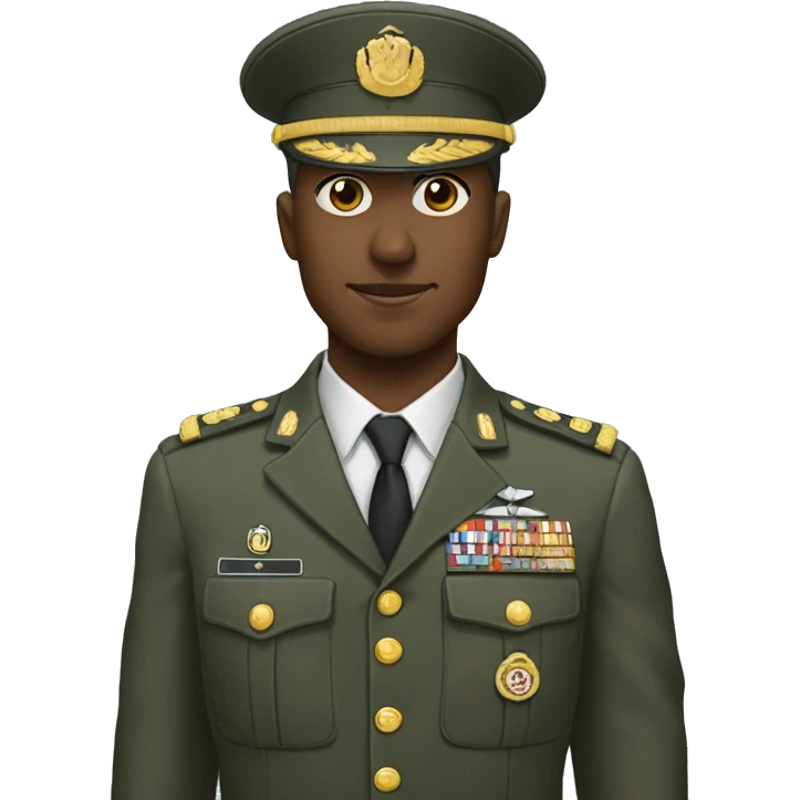 Haut gradé qui fait un salut militaire  emoji