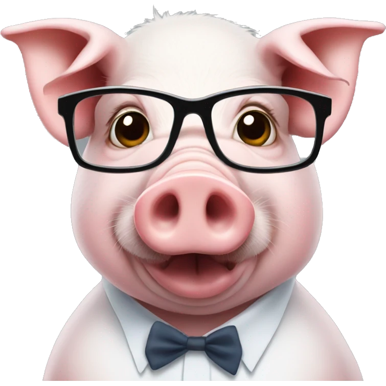 a pig wearing glasses emoji