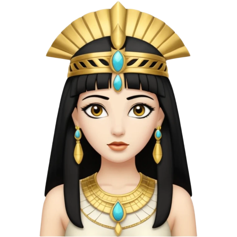 Cleópatra branca cabelos preto emoji