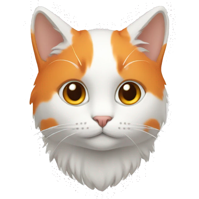 Cat white and orange emoji