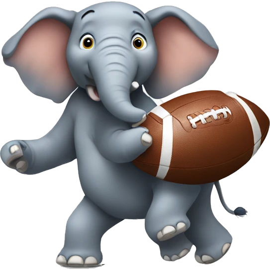 Elephant throwing a football emoji